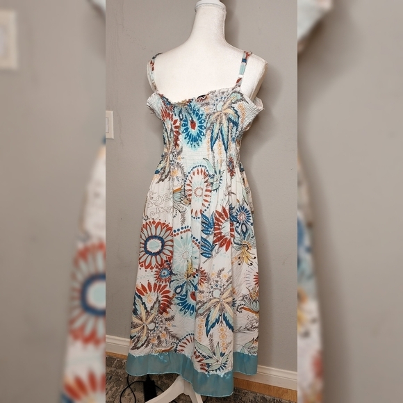 Cotton floral midi dress - Picture 4 of 12